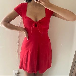 Red tie top sundress